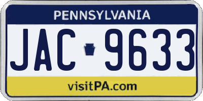 PA license plate JAC9633