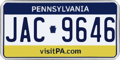 PA license plate JAC9646