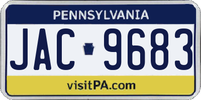 PA license plate JAC9683