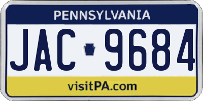 PA license plate JAC9684