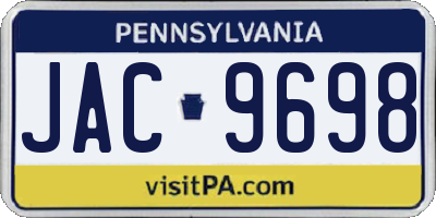 PA license plate JAC9698