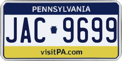 PA license plate JAC9699