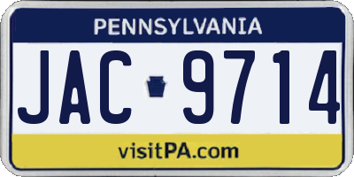 PA license plate JAC9714