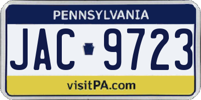 PA license plate JAC9723