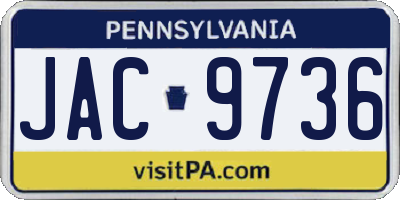 PA license plate JAC9736
