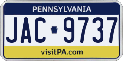 PA license plate JAC9737