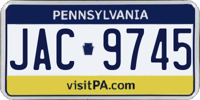 PA license plate JAC9745
