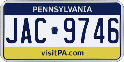 PA license plate JAC9746