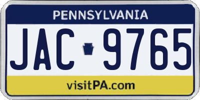 PA license plate JAC9765