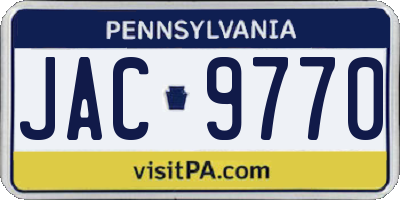 PA license plate JAC9770
