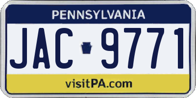 PA license plate JAC9771