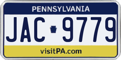 PA license plate JAC9779