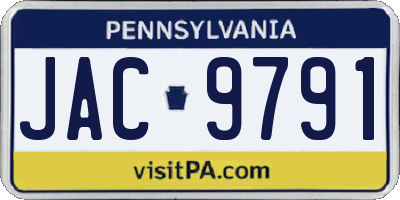 PA license plate JAC9791
