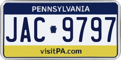 PA license plate JAC9797