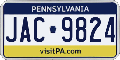PA license plate JAC9824