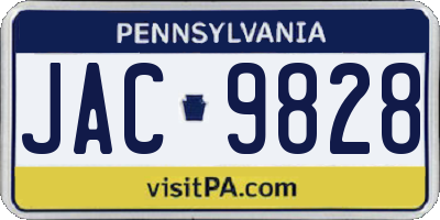 PA license plate JAC9828