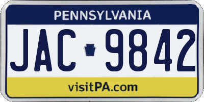 PA license plate JAC9842