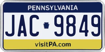 PA license plate JAC9849