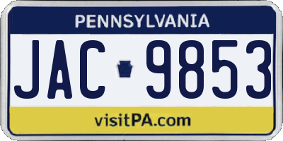 PA license plate JAC9853