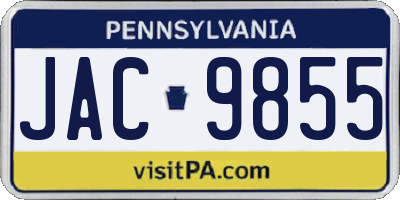 PA license plate JAC9855