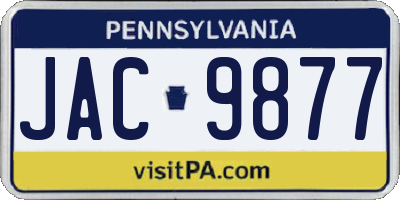 PA license plate JAC9877