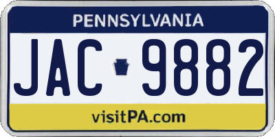 PA license plate JAC9882