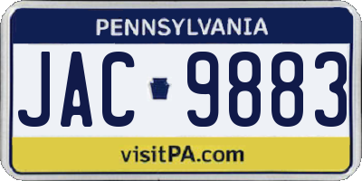 PA license plate JAC9883