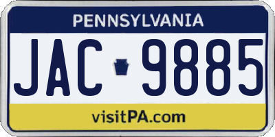 PA license plate JAC9885