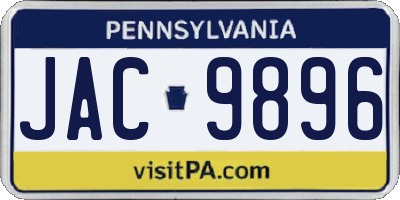PA license plate JAC9896