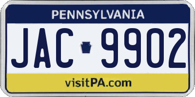 PA license plate JAC9902