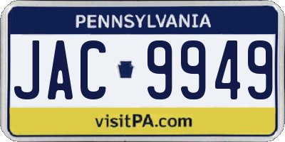 PA license plate JAC9949