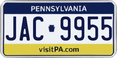 PA license plate JAC9955