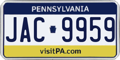 PA license plate JAC9959
