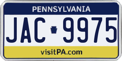PA license plate JAC9975