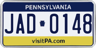 PA license plate JAD0148