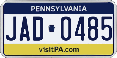 PA license plate JAD0485