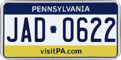 PA license plate JAD0622