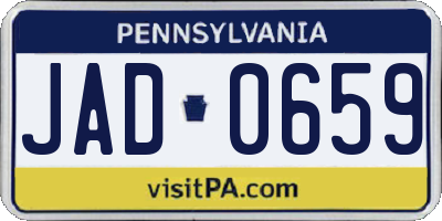 PA license plate JAD0659