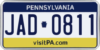 PA license plate JAD0811