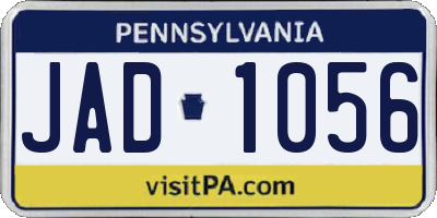 PA license plate JAD1056
