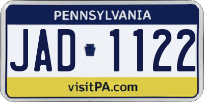PA license plate JAD1122