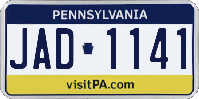 PA license plate JAD1141