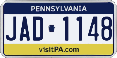 PA license plate JAD1148