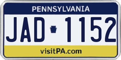 PA license plate JAD1152