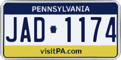 PA license plate JAD1174