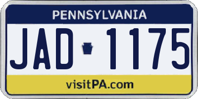 PA license plate JAD1175