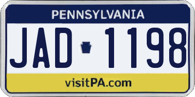 PA license plate JAD1198