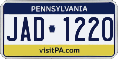 PA license plate JAD1220