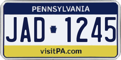 PA license plate JAD1245