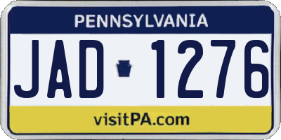 PA license plate JAD1276